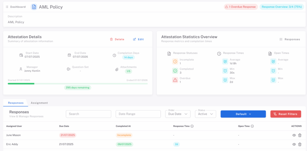 Attestations My Compliance Centre